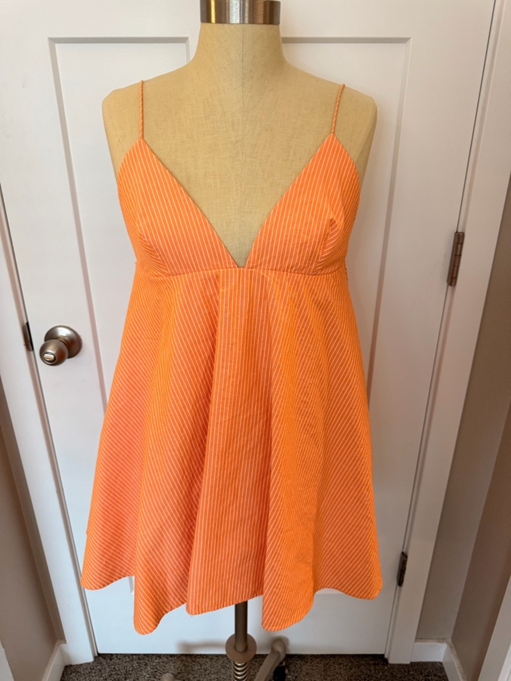 ZARA Orange Spaghetti Strap Mini Dress